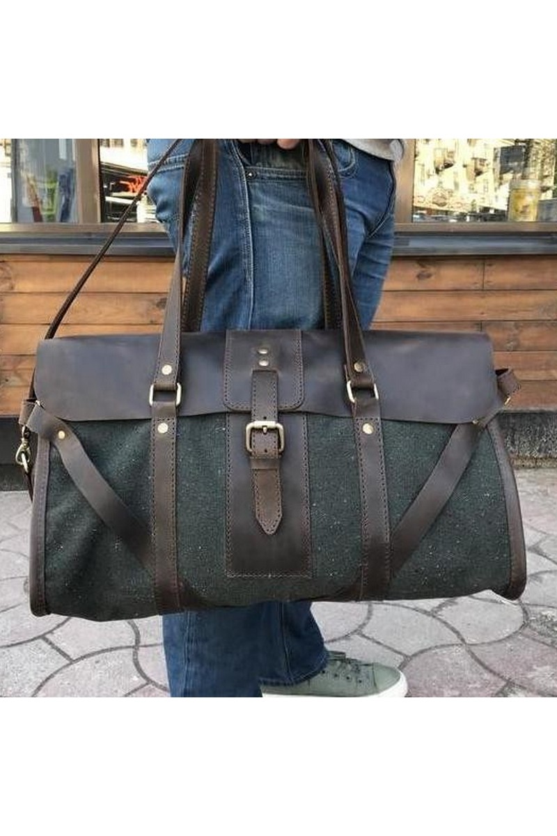 Buy Travel Sport Women Men's Leather Large Canvas Green Brown Black Bag, Casual comfortable bag