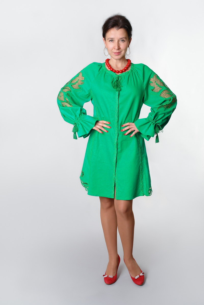 Buy Women ethnic linen embroidered summer dress , Hippie Boho Folk Ukrainian style vyshivanka