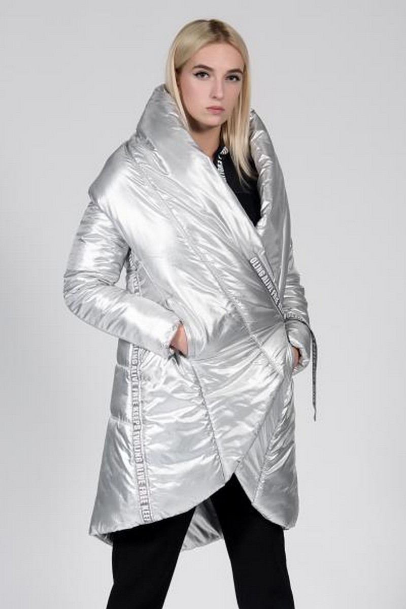 Buy Metallic Warm Stylish Coat Vest, Casual Silver Design Unique Winter Coat 