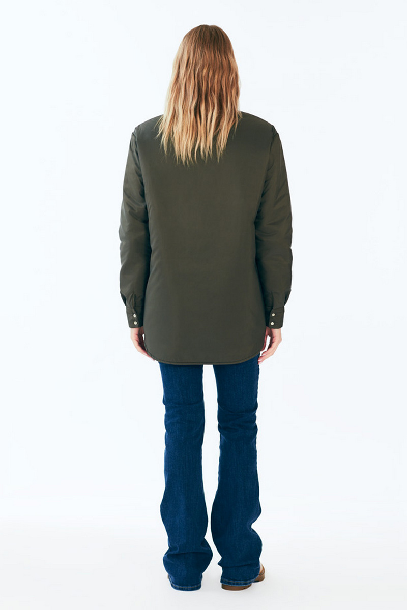 Women's Long Sleeve Button Down Black Khaki Warm Shirt Jacket Loose Oversize Shirt Jacket