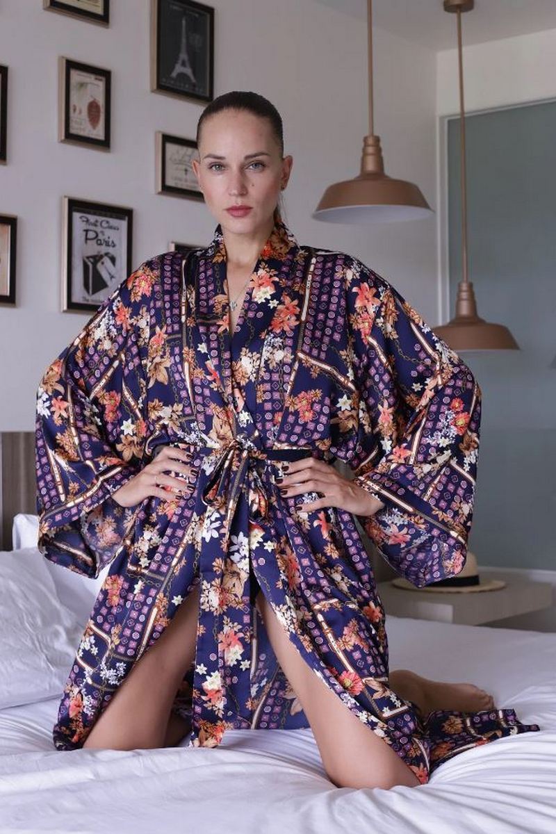 Buy Kimono robe for women | Silk kimono robe | Boho Silk kimono robe women | Honeymoon silk robe |Bohemian vacation robe | Sexy silk robe