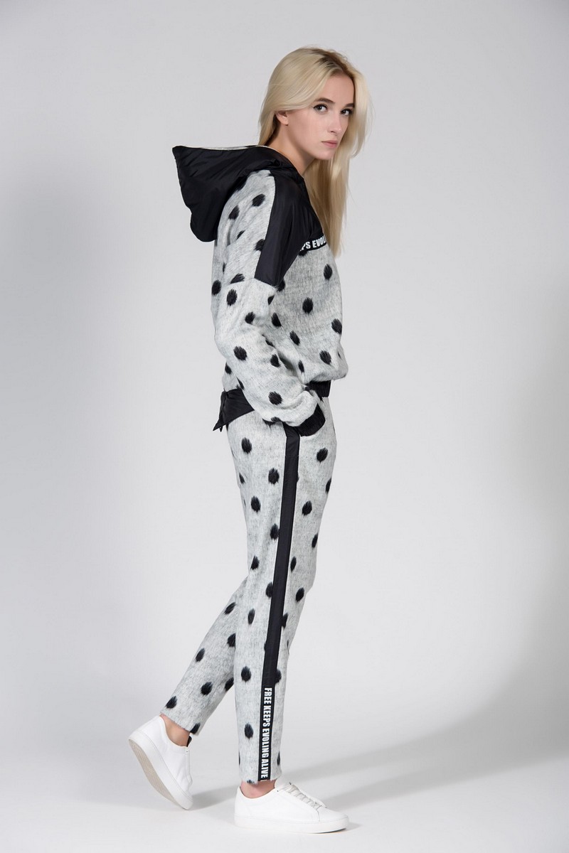 Buy Sports walking women comfortable suit, stylish polka knit walking suit 