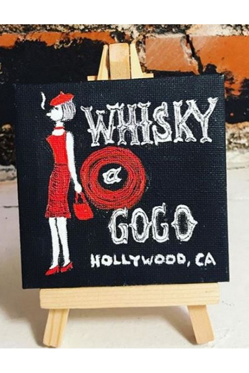 Buy Acrylic mini canvas Baby Whisky, modern sunset strip, acrylic painting, gift for him