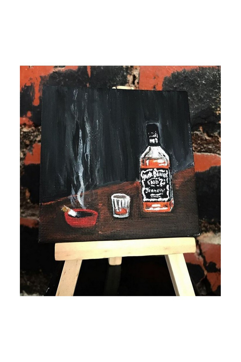 Buy Jack daniels acrylic mini canvas, Men's gift, For him, gift for women men, painting contemporary american artists