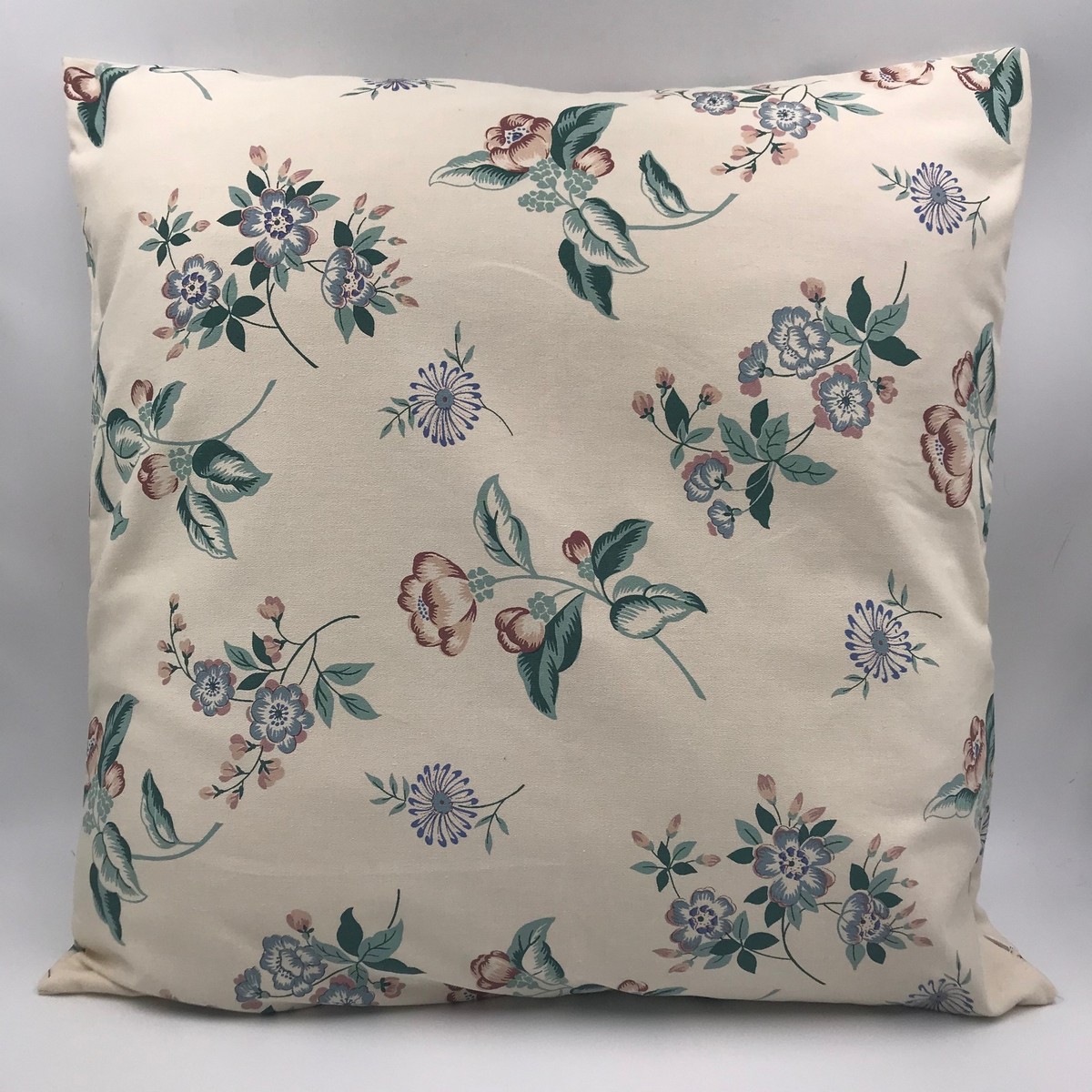 Buy Handmade square floral print vintage style pillow, Сotton retro style 60s pillow, Сraftsman's pillow, Hand made decorative pillow