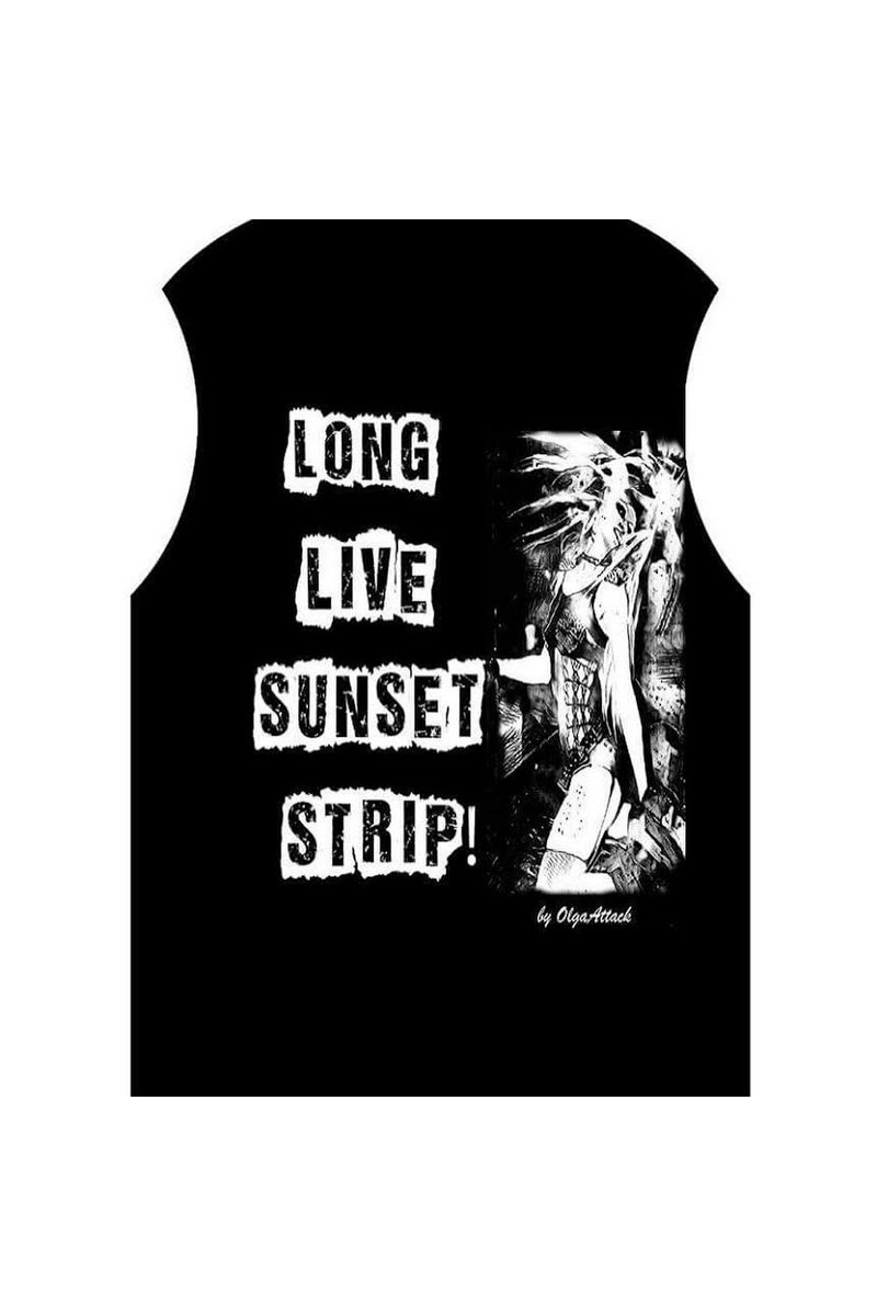 Buy Black Cotton Rock Punk Moto Bike tee, Long Live Sunset Strip t shirt