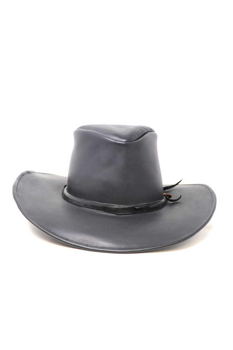 Buy Black Cowboy Hat, Leather classic western men`s hat, Rock rocknroll festival accessories