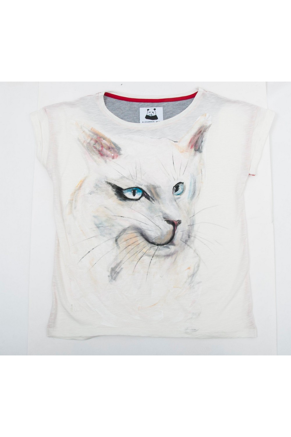 Buy Sport white women`s cotton print sleeveless tee shirt , Cat tshirt, Unique stylish t shirt