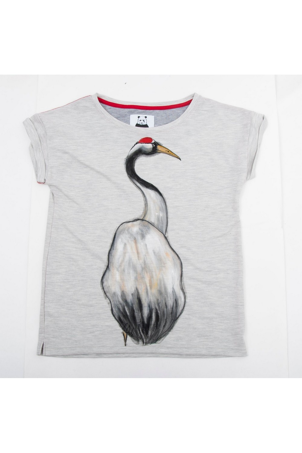 Buy Sleeveless Women`s Grey Cotton Print Yoga tee shirt , Comfortable Hippie Birds tshirt, Unique stylish t shirt