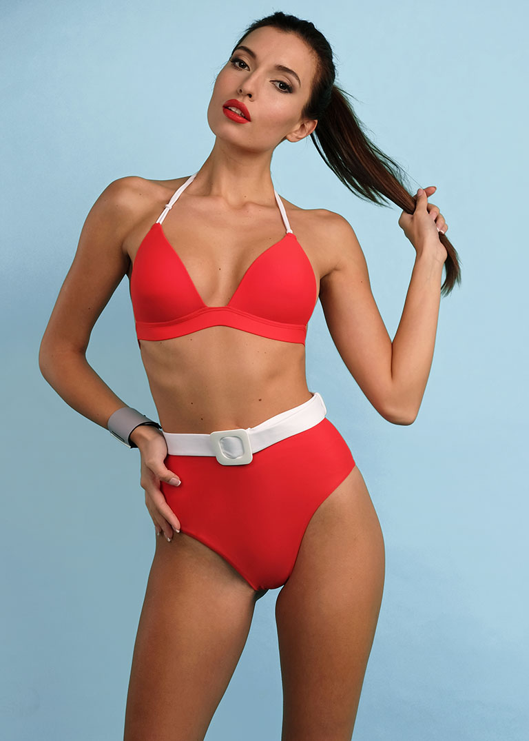 Buy Swimsuit retro red bodice with push-up belt high waisted swimwear,  Sexy summer swimsuit, Stylish swimwear for ladies