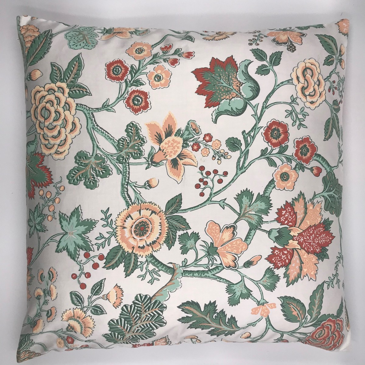 Buy Handmade square cotton floral print vintage retro style pillow, Style 60s pillow, Сraftsman's pillow, Hand made decorative pillow