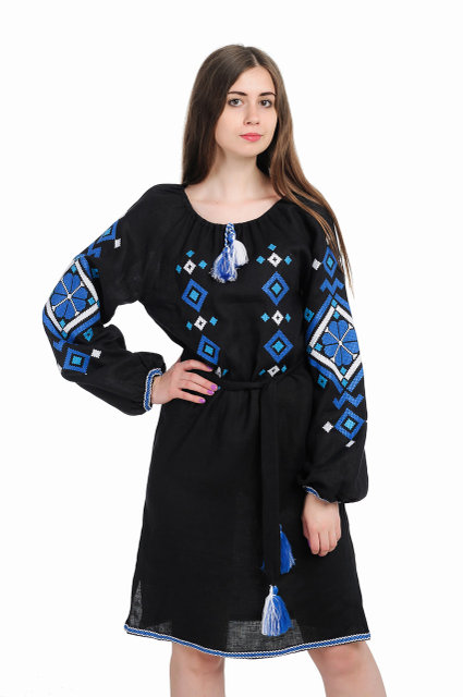 Buy Stylish Ukrainian dress with embroidery in ethnic ethnic Ukrainian style, authentic boho vyshivanka