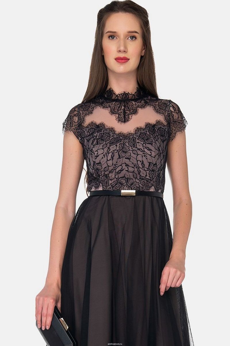 Buy Lace Fitted Black Midi Dress, Zipper Sleeveless Lining Elegant Evening Design dress 