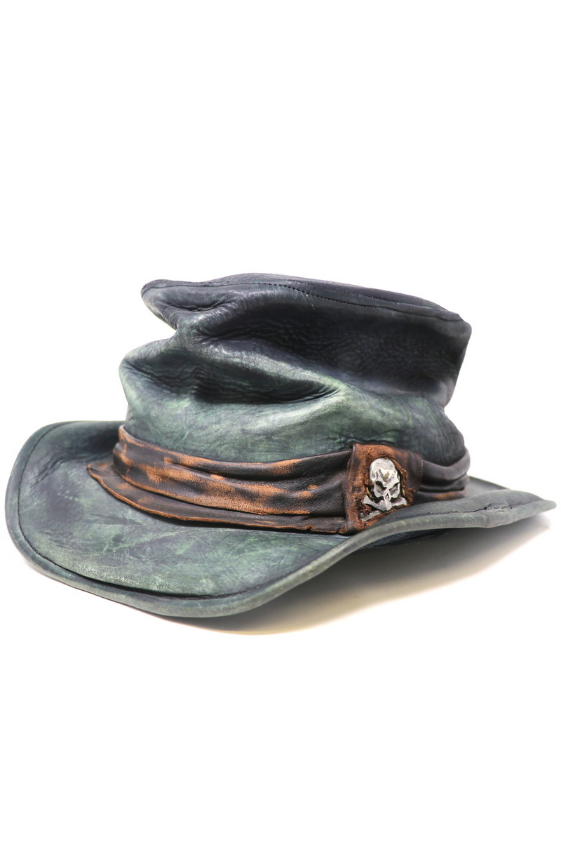 Buy Ink Green Outdoor Top-Hat, Leather Stylish Handmade Rock Men Party Hat