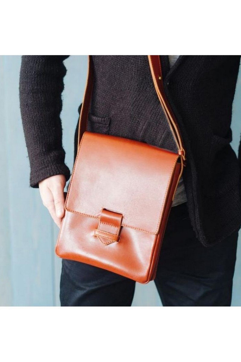 Buy Browm men`s women`s real leather comfortable stylish designer messenger bag