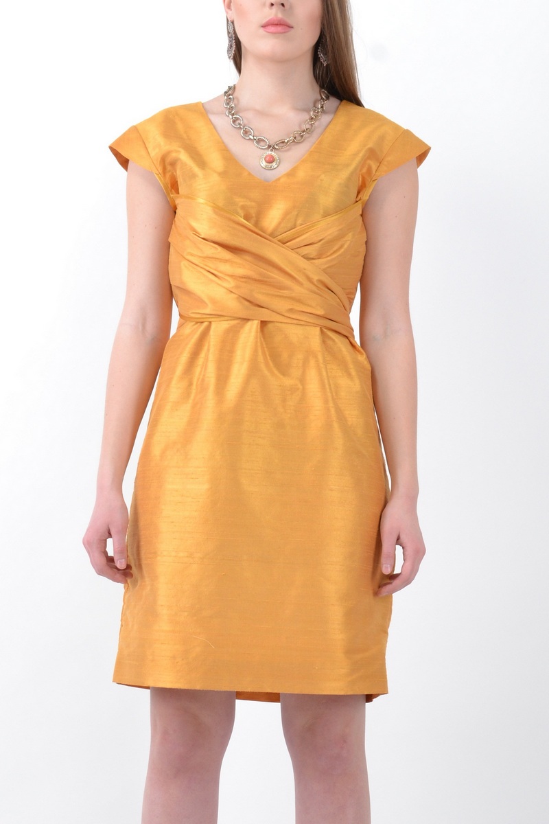 Buy Women's elegant gold party silk design stylish women`s dress 