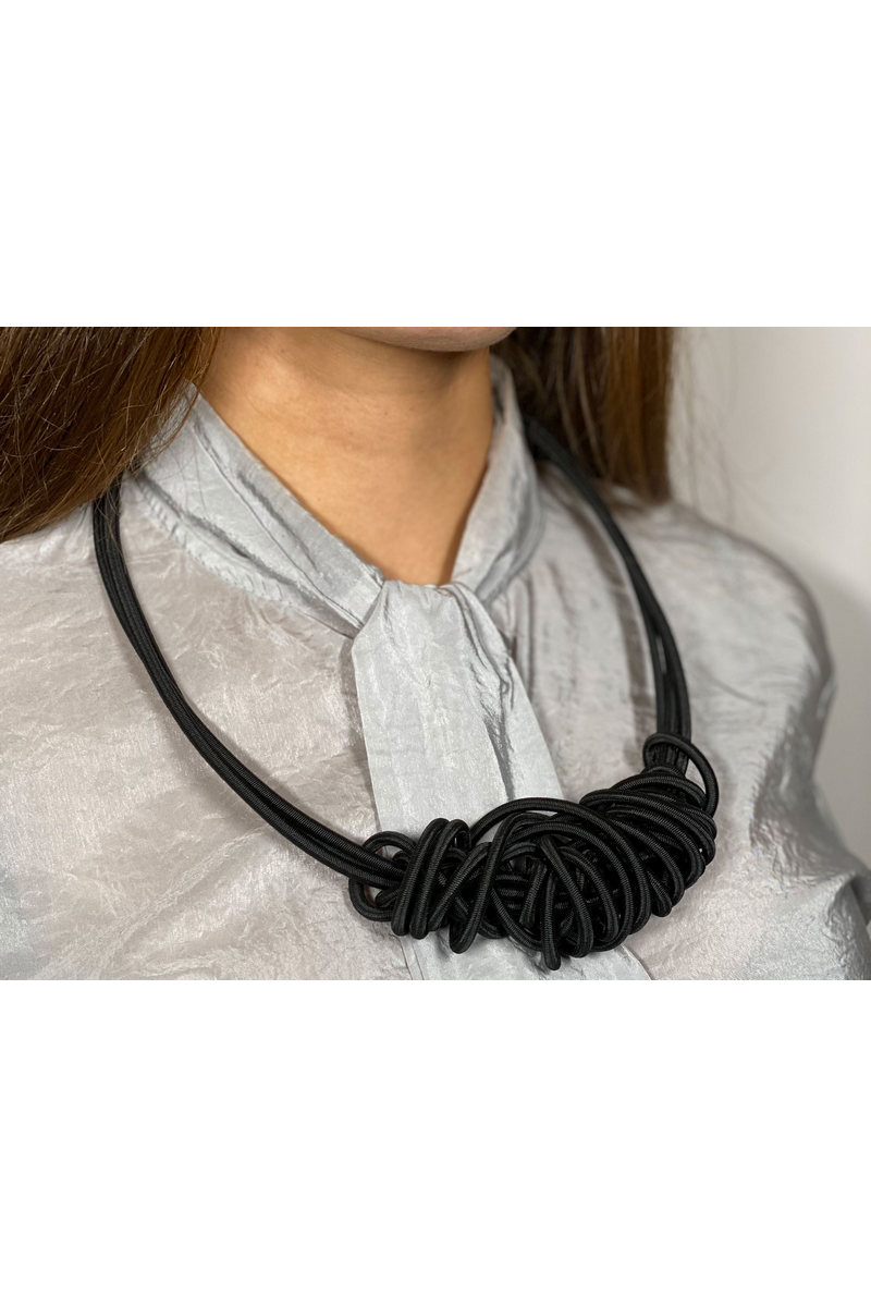 Buy Minimalist handmade sculptural contemporary nylon women`s original necklace