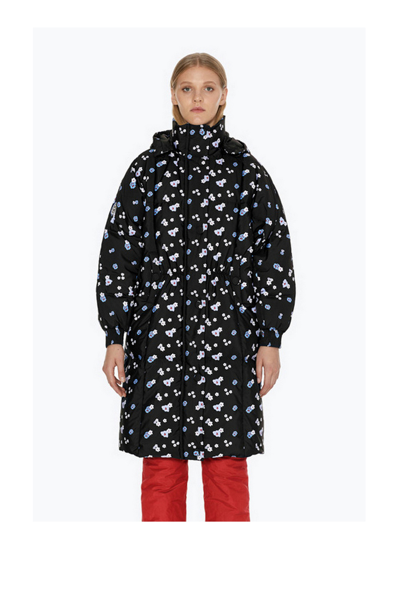 Buy Long black comfortable warm winter high pockets women downcoat