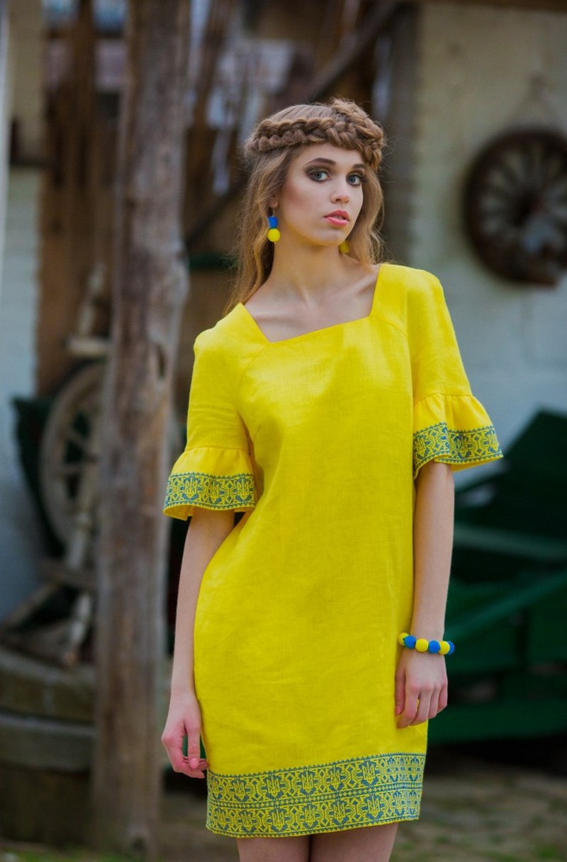 Women's Ukrainian ethnic unique boho vyshivanka dress, Summer linen ...