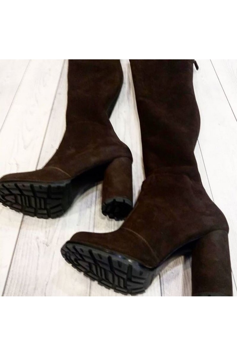 Buy Suede Black Brown High Heel High boots, Handmade unique exclusive designer women boots