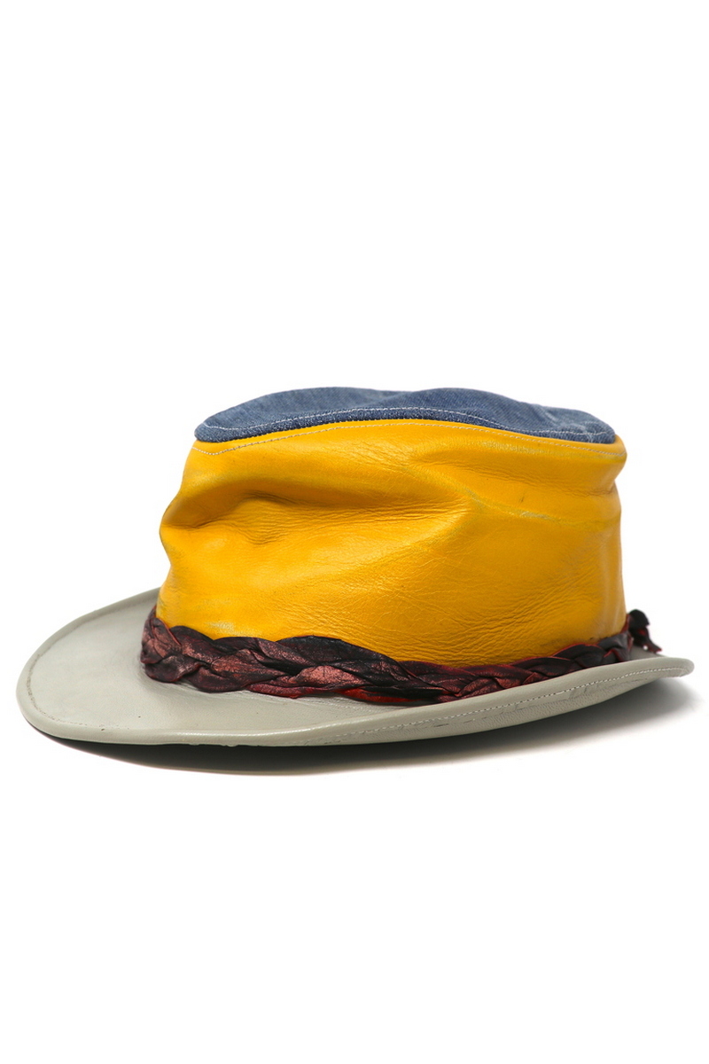Buy Denim Side Up Outdoor Hat, Leather unique designer stylish hat