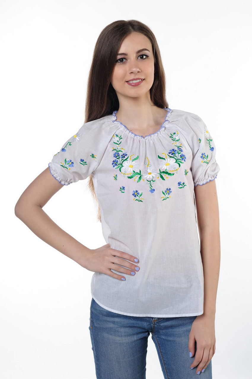 Buy Women's Ukrainian embroidered shirt with short sleeves, vyshivanka