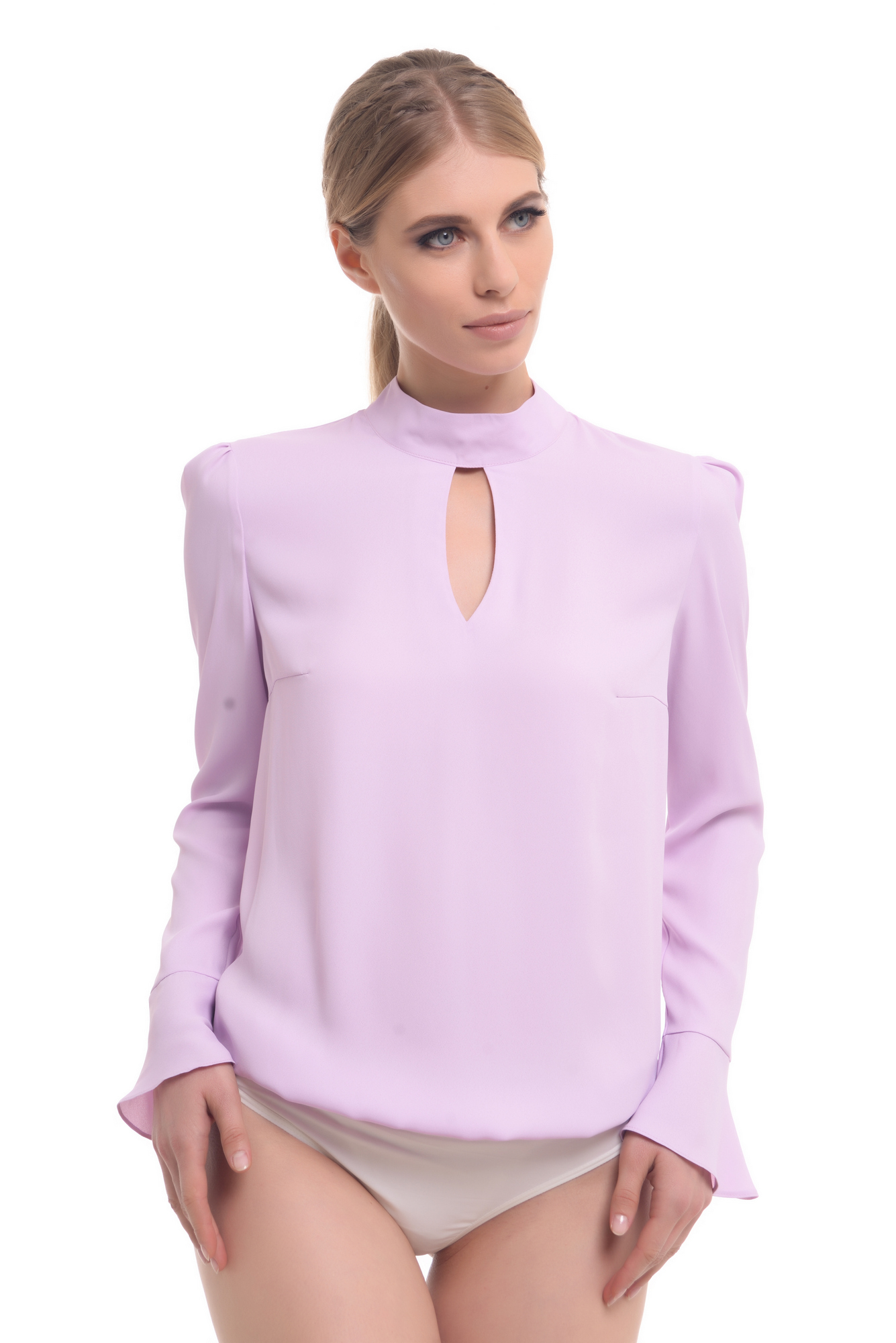 Buy Women Purple blouse body Business Office Loose Long sleeve by Arefeva