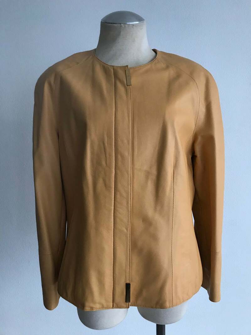 Buy Yellow women's jacket from real leather streetstyle jacket rocker jacket vintage jacket classical jacket casual jacket has size - medium.