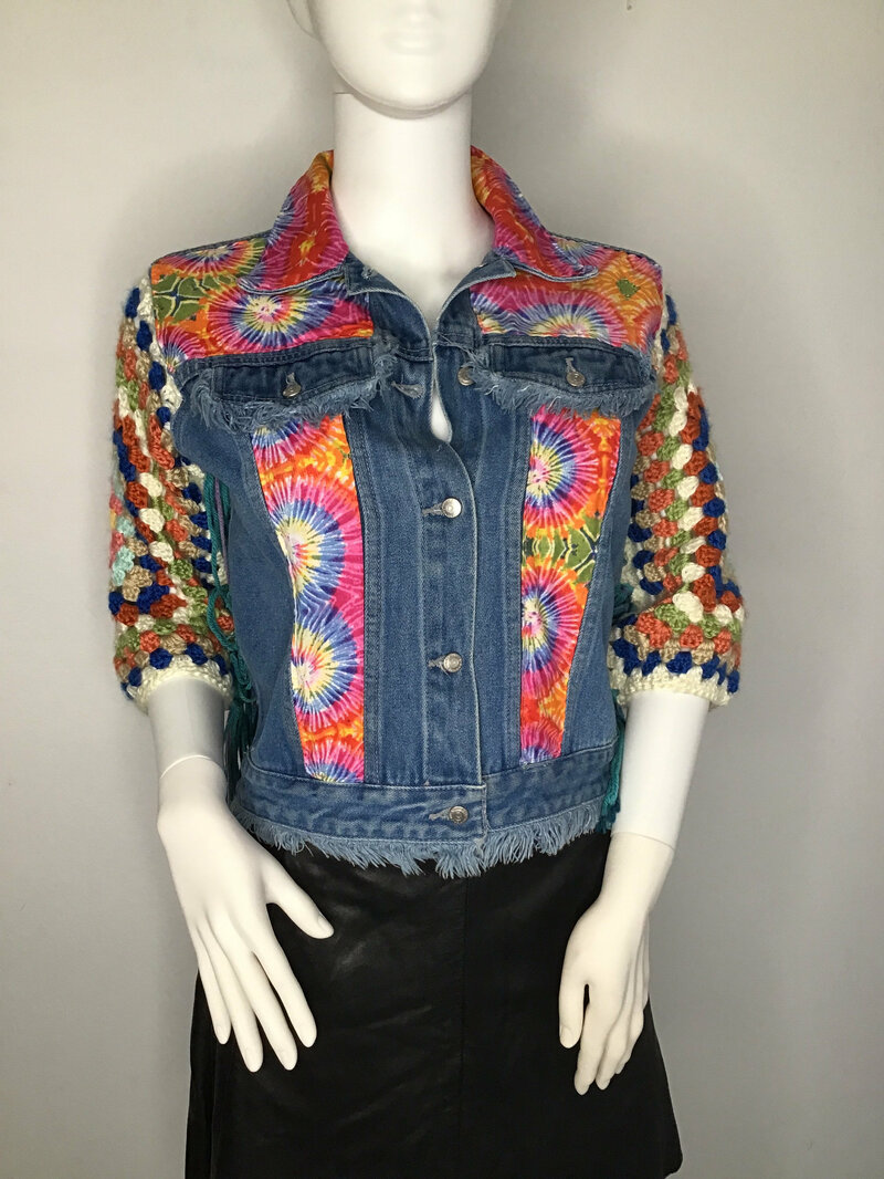 Buy Colored women's jacket from denim & wool classical jacket streetstyle jacket fashionable jacket steep jacket vintage jacket has size-small.