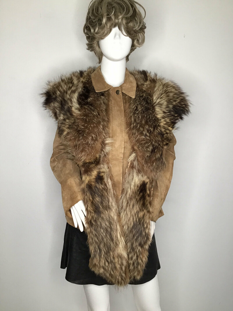 Buy Brown women's scarf from real raccoon fur festive look scarf is long cinema style scarf vintage scarf retro scarf for party has one size.