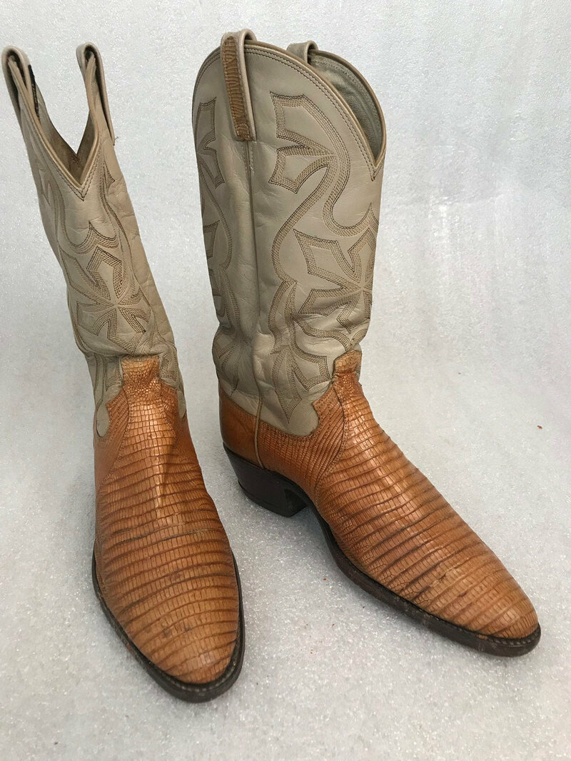 Buy Gray and Orange Men's boots from real leather vintage embroidered with unique pattern steep boots western boots cowboy boots has size 10.