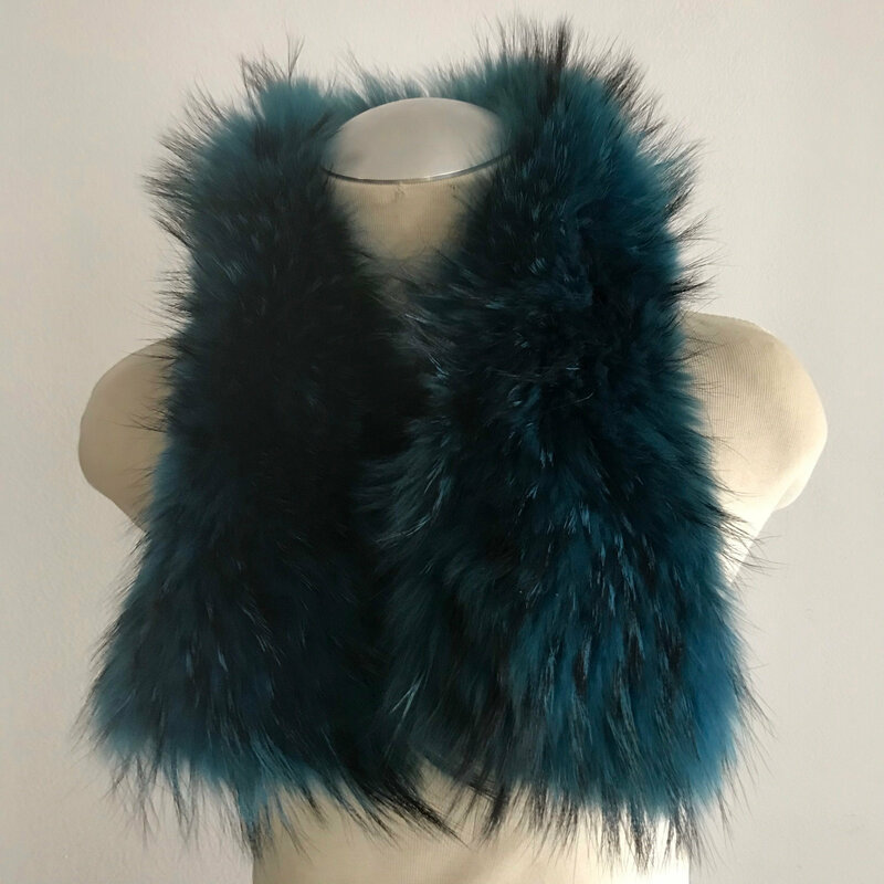 Buy Turquoise Women's Collar real polar fox fur festive look cinema style collar vintage collar theatre collar retro collar for party one size.