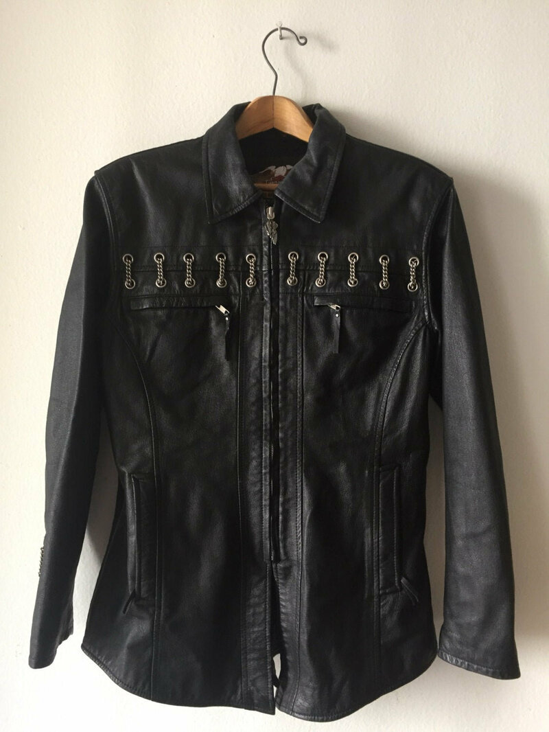 Buy Cafe Racer Short Vintage Black Genuine Soft Leather Jacket Harley Davidson Men's Size Medium.