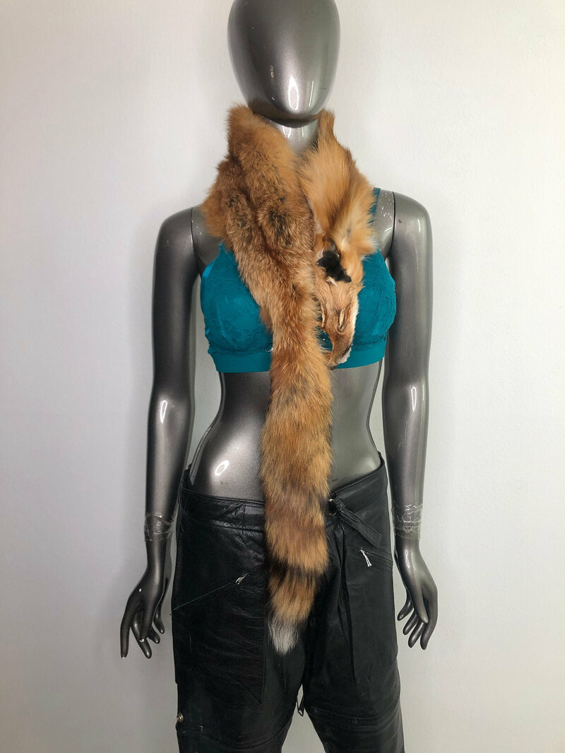 Buy Orange Women's Collar from real fox fur fox pieces paws and tails vintage collar wedding collar TV show collar party collar has one size.