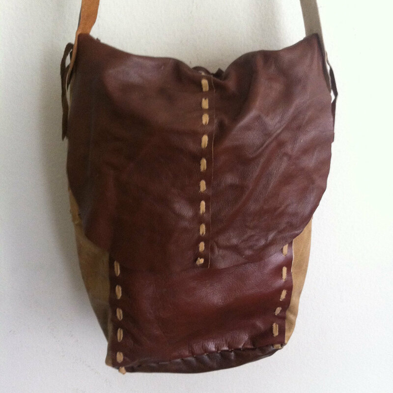 Buy Vinous & Brown Women's Bag real leather soft leather fashionable bag with leather fringe handmade bag designer bag streetstyle size: medium.