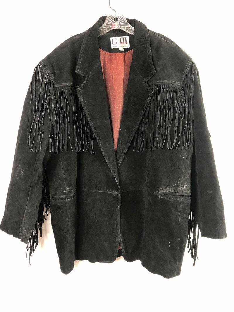 Buy Black cowboy leather jacket men size XL