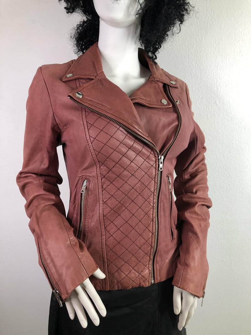 Buy Red women's jacket from real leather short jacket streetstyle jacket casual jacket vintage jacket steep jacket retro style has size-small.