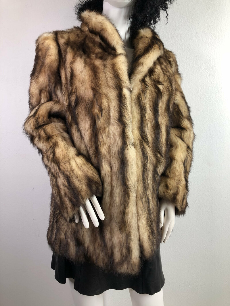 Buy Beige womens coat from real goat fur casual coat classical coat warm coat modern coat vintage coat steep streetstyle coat has size-medium.