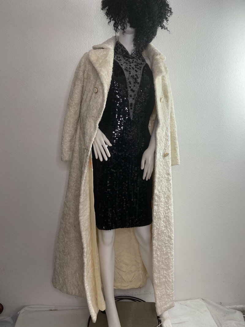 Buy White Womens Coat from vegan fur casual winter coat warm coat long coat vintage coat steep coat streetstyle coat has size - small.